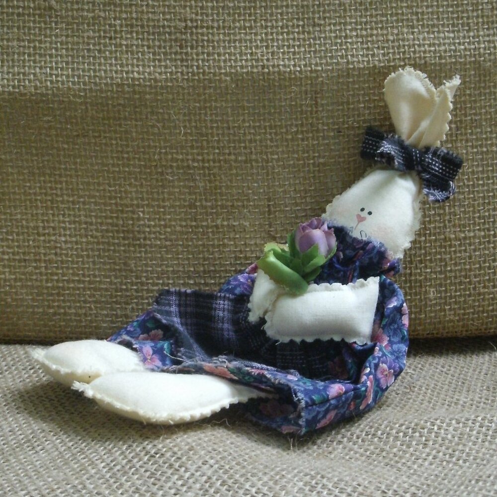 Vintage Handmade Cloth Rabbit Doll - Picture 6 of 14